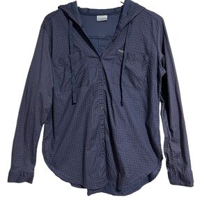 COLUMBIA Cotton Long Sleeve Button Up Hoodie, Size Large-#348